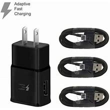 Adaptive Fast Charging Travel Wall Charger With 3X USB Type C Charger Cable Compatible With Unihertz Jelly 2 - Black