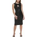 Calvin Klein Womens Sequined Knee-Length Cocktail And Party Dress