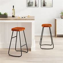 Two-Piece Counter Height Bar Stools - Dark Brown