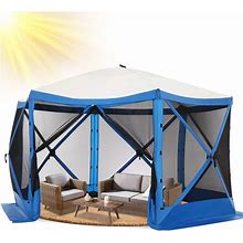 12X12 Portable Screen House Room Pop Up Gazebo Outdoor Camping Tent W/ 6 Sides