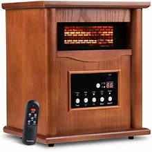 Lifeplus Infrared Space Heater For Home, Portable Wood Electric Quartz Heater