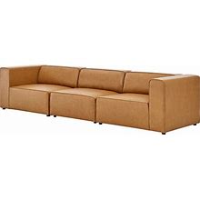 Sectional Sofa Set, Faux Vegan Leather, Tan, Modern, Living Lounge Hospitality, Sectional Sofas, By America Luxury
