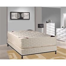 Spinal Solution 14-Inch Firm Double Sided Tight Top Innerspring Mattress And 8" Wood Fully Assembled Traditional Box Spring/Foundation Set, Queen,
