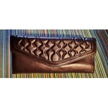 Hobo International Clutch Trifold Wallet Wristlet Bronze Quilted