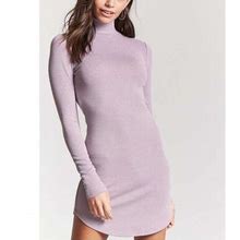 Forever 21 Dresses | Forever21 Lavender Turtle Neck Mini Dress | Color: White/Silver | Size: M