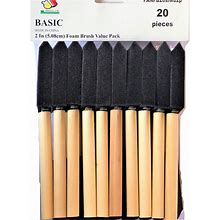 PANCLUB Foam Paint Brush Set 2 Inch, Sponge Brush Paint 20 Pack With Wood Handles,Great For Art, Varnishes, Acrylics, Stains, Crafts