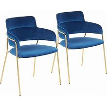 Napoli Blue Velvet Chair Set Of 2, Blue Contemporary And Modern Chairs From Lumisource