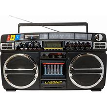 Lasonic I-931BT Classic 80S Style Design With Upgraded Technology Rechargeable Bluetooth Boombox - BLACK
