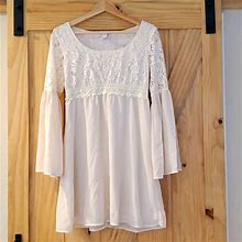 Swell Dresses | Dress - Lace & Bell Sleeves | Color: White | Size: M