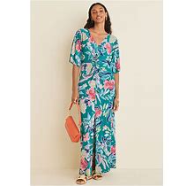 Women's Twist Front Maxi Dress Dresses Knit - Paradise Floral, Size XL By Venus