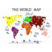 Children's World Map//Printable Kids World Map, Printable World Map, Nursery Wall Art, Nursery World Map, Animal Wall Art, Animal Nursery,