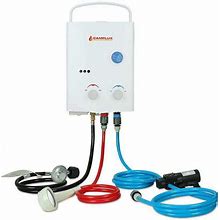Camplux 1.32 GPM Outdoor Portable Propane Tankless Water Heater With Water Pump Kit
