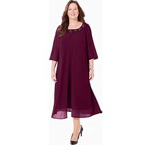 Plus Size Women's Midnight Dazzle Mesh Flyaway Dress By Catherines In Wood Rose Pink (Size 5X)