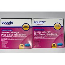 2 - 20Ct Equate Maximum Strength Severe Allergy & Sinus Headache Exp 11/24