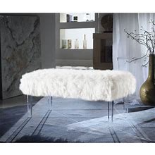 Chic Home Samuel Modern Contemporary Faux Fur Acrylic Leg Bench