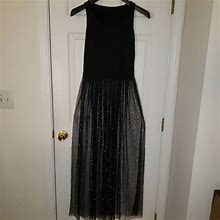 Joy Joy Dresses | Black Rhinestone Lace Maxi Dress Size Meduim | Color: Black | Size: M