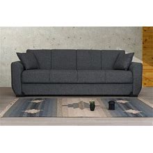 Lancaster Grey Fabric Convertible Sleeper Sofa With Storage