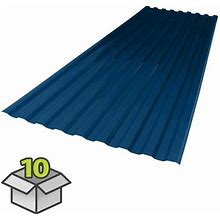 Suntuf 26 in. X 6 ft. Blue Polycarbonate Roof Panel, 10Pk 191897