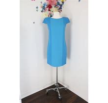 60S Style Designer Evening Mini Dress - Mod Color Block Shift Dress With Train - Minimalist Cocktail Party Formal Dress - M