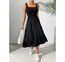 Black Sleeveless Dress For Women,XS