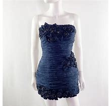 Atelier Alyce Dresses | Atelier Alyce Blue Strapless Beaded Mini Dress | Color: Blue | Size: 6