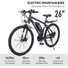 Electric Bicycle 21-Speed 350W 26" Mountain Ebike Road Bike 48V