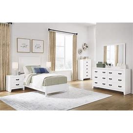 Ashley Binterglen White Youth Panel Bedroom Set, White Transitional Sets From Coleman Furniture
