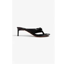 JACQUEMUS Mari Twisted Padded Leather Sandals - Women - Black Heels - EU 36