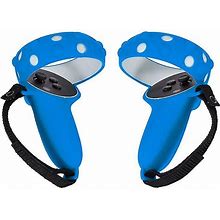 Shenzhenyg Silicone Handle Grip Cover Controller Sleeve W/ Hand Strap For Oculus Quest 2 Vr Blue