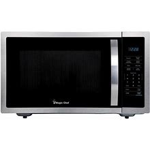 Magic Chef 1.6 Cu. Ft. Countertop Microwave In Stainless Steel With Gray Cavity