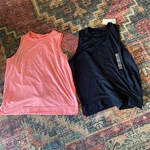 Two Womens Tank Tops | Color: Black/Pink/Tan | Size: Xl