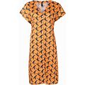 Lygia & Nanny - Artemis Bird-Print Midi Dress - Women - Spandex/Elastane/Polyester - 44 - Orange