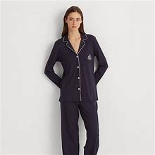 Ralph Lauren Cotton Jersey Pajama Set - Size M In Windsor Navy