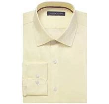 Men's Tommy Hilfiger Slim Fit Flex Stretch Dress Shirt, Yellow Size 16 34/35