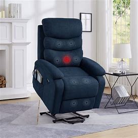 Power Lift Recliner Chair Sofa Ecectric Chair With Message Soft Fabric Dark Grey