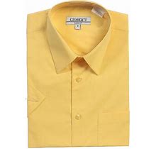 Gioberti Men's Short Sleeve Solid Dress Shirt, Size: 3XL, Yellow