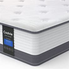 Coolvie 10 Inch Twin Mattress, Twin Size Hybrid Mattress Built In Pocketed Coils And Gel Memory Foam Layer, Low Motion Transfer & Breathable Twin