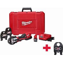 M12 12-Volt Lithium-Ion Force Logic Cordless Press Tool Kit W/ 1/2 in. - 1-1/4in. CTS Jaws, (2) 1.5Ah Batteries & Case
