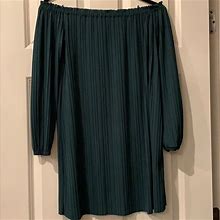 One Clothing Dresses | Like New Pleated Off Shoulder Dress Sz Small | Color: Green | Size: S