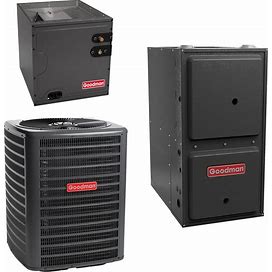 Goodman-1.5 Ton Cooling-40Kbtu/Hr Heating-Air Conditioner+Multi Speed Furnace System-14.5 SEER-96% AFUE-Downflow GSX140181 GC9S960403BN CAPFA1818B6