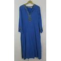 Ps Soft Surroundings Women's Dress Beaded Maxi Cotton Blue As Is Stain