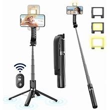 IEVICRE Selfie Stick Tripod With Light, 55' Extendable, Wireless Remote Bluetooth Selfie Stick For iPhone 14/13/12/11/11 Pro/XS Max/XS/XR/X/8/7,And More Smartphones