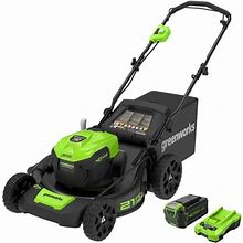 Greenworks 40V 21-Inch Brushless Walk Behind Push Lawn Mower With 5Ah Battery And Charger, 2515502