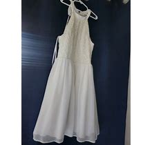 B.Darlin White Strappy Back Lined Sleeveless Mini Dress Juniors 5/6 Xs