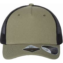Atlantis Headwear ZION Sustainable Five-Panel Trucker Cap In Olive/Black Size Adjustable | Polyester