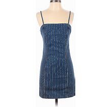 Forever 21 Casual Dress - Mini: Blue Stripes Dresses - Women's Size Small