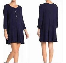 Blu Pepper Henley Babydoll Dress Navy Blue M Without Tags