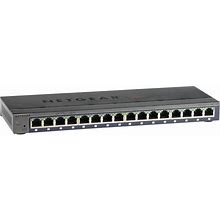 GS116E-100UKS Netgear Prosafe Plus 16-Ports 10/100/1000Mbps RJ45 Gigabit Ethernet Switch (Refurbished)