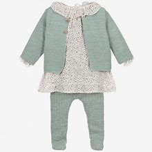 Mebi Root Matching Sets | Mebi Root Set. Includes Knit Tights, Dress And Sweater. | Color: Blue/Green | Size: 3Tg
