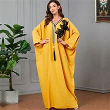 Moroccan Abaya Women Muslim Batwing Sleeve Maxi Dress Kaftan Dubai